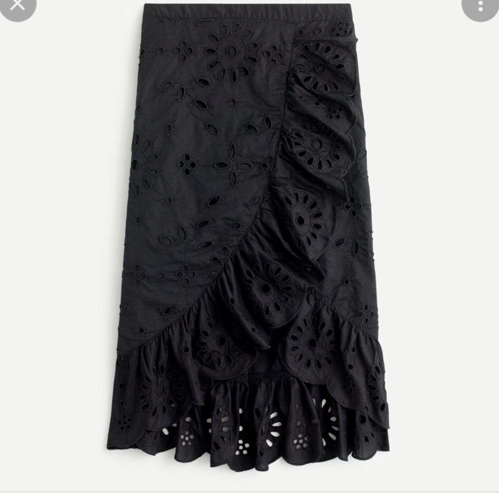 j crew ruffle-front eyelet skirt